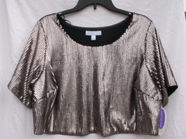 ASHLEY NELL TIPTON FOR BOUTIQUE MATTE ROSE SEQUIN STYLE CROP TOP SZ 2X R... - $6.99
