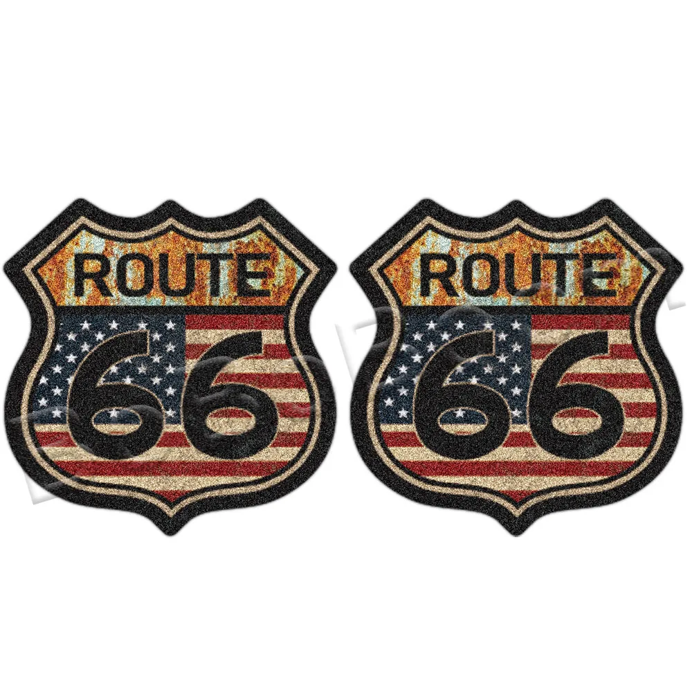  Frosted Motorcycle America US the ROUTE 66 Logo Bike Car Retro Sticker Decal Ac - £106.28 GBP