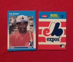 1987 Fleer Mini Tim Raines #85 + Montreal Expos Sticker FREE SHIPPING - £1.56 GBP