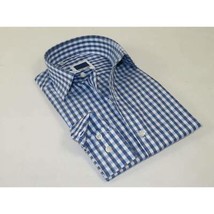 Men's Sports Dress Shirt MARCUZZI Turkey 100% Soft Cotton Marc7 Blue Checker image 2