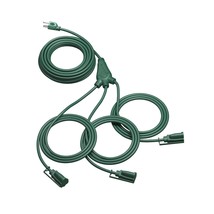 Outdoor Extension Cord 1 To 3 Splitter For Christmas, Total 52Ft, 13A 125V 1625W - $71.99