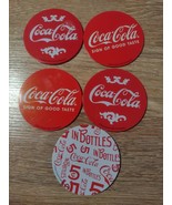 Set Of 5 Coca Cola Vintage Drink Coasters With Cork Back - £7.86 GBP