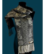 New handcrafted Alpaca Jarka Scarf black/white unisex - $755.86 MXN