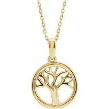 Authenticity Guarantee 
14k Yellow Gold Tree of Life Necklace - £510.52 GBP