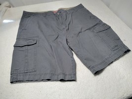 Union Bay Cargo Shorts Gray Men 42 x 10&quot; Cotton Flat Front Logo Flap Pockets - £10.95 GBP