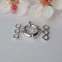 3-Strand Round Jumbo Hook and Eye Spring Bolt Ring Clasp - £18.52 GBP