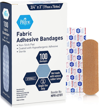 Sterile Fabric Adhesive Bandages [100 Count]- First Aid Bandages Coated with Hyp - £6.70 GBP