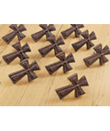 10 CAST IRON CROSSES W/ SCREWS DRAWER CABINET HANDLES DRESSER RELIGIOUS ... - €20,84 EUR