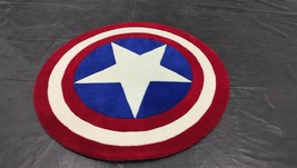 Captain America Shield Hand Tufted Rug,Modern Rugs,Custom Rugs,Area RUG,4X4,5X5. - £61.55 GBP