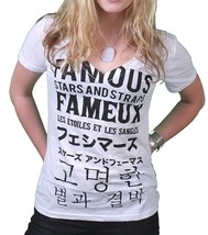 Famous Stars &amp; Straps Donna Bianco Multi Culture Scollo A V T-Shirt Adol... - $265.47 MXN