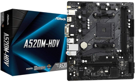 A520M-HDV Supports AMD AM4 Socket Ryzen™ 3000, 4000 G-Series and 5000 an... - $133.55