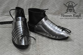 Medieval Steel Sabaton with Shoes Combo Pair Armor for Battle Boots pair Armor S - £145.67 GBP