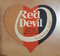 Vintage Goldwell for Girls Red Devil Vodka &amp; Tomato Juice Beer Coaster Beer Mat - £3.19 GBP