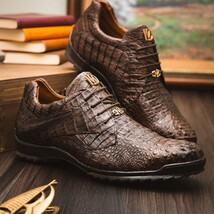 Kratos Genuine Caiman Crocodile Fashion Sneaker Brown image 7