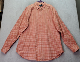 Ralph Lauren Dress Shirt Men Tall 2X Orange Gingham Check Flesh Pony Button Down - £25.88 GBP
