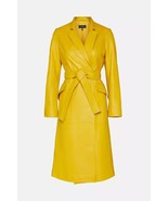 Mujeres Cuero Largo Invierno Amarillo Fiesta Piel de Cordero Diseñador... - $4,710.14 MXN+