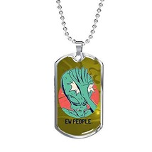 Express Your Love Gifts Alien UFO Fan Gift Alien Face Palm Necklace Stainless St - £54.33 GBP