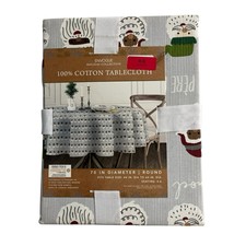 Envogue Christmas Tablecloth Santa Claus Face African American Cotton 70... - $34.35