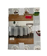 Envogue Christmas Tablecloth Santa Claus Face African American Cotton 70... - $48.20 CAD