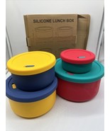 Silicone Bowls 71oz-13.5oz Food Storage Containers Set Bento Box Kitchen... - $32.87 CAD