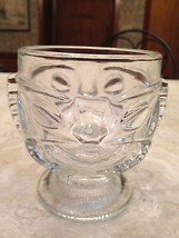 Vtg Hawaiian Happy Sad Face Heavy Glass Tiki Footed Mug Figural Bowl Mai Tai Bar - £14.73 GBP