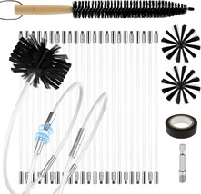 30 Feet Chimney Brush Cleaning Kit 6&quot; Heavy Duty Brush 23 Flexible Rods ... - $672.36 MXN