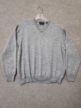 Lyle &amp; Scott Merino Wool Pullover Sweater Mens L Gray Long Sleeve Scotland - $24.62
