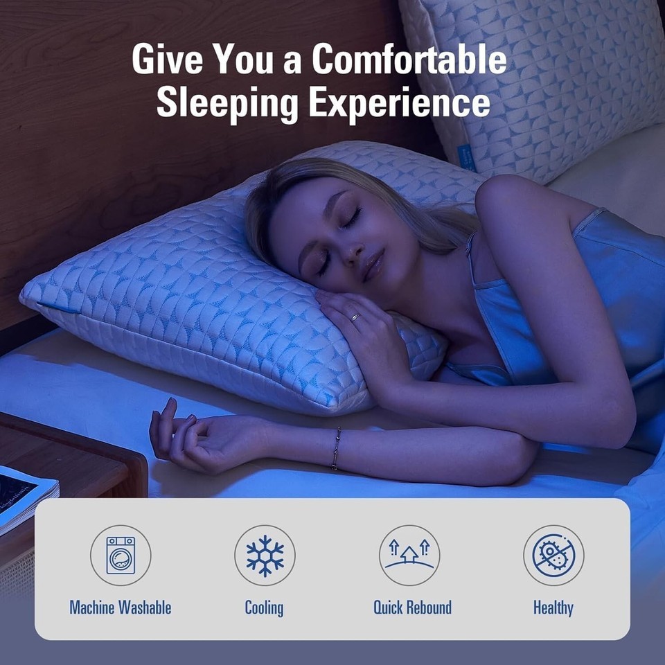 Queen Size Cooling Bed Pillow - Soft Support for Side, Back, and Stomach Sleeper Item image 11