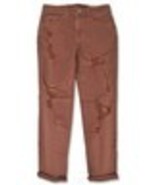 American Eagle Womens Destroyed Tomgirl Straight Jeans Rus Red Sz 00 24in AE-016 - $19.31