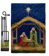 Nativity of Jesus Burlap - Impressions Decorative Metal Garden Pole Flag Set GS1 - £27.09 GBP
