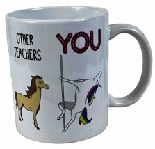 Teacher Instructor Rainbow Unicorn Pole Dancing Coffee Mug Funny Gift - £7.41 GBP