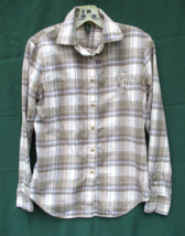 Ralph Lauren LRL Plaid Cotton Flannel Metallic Crown Crest Shirt Blouse ... - $23.74