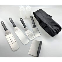 -Griddle Accessories Set- 8 Pc-Metal Spatula Set, Commercial Heavy Duty ... - £32.57 GBP