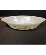 Glasbake Green Daisy J2352 Oval Divided Bakeware Casserole Baking Dish J... - $11.26