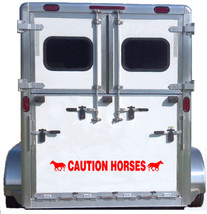 Caution Horse Reflective Decal Sticker Standardbred Sulky Thoroughbred Trailer R - £22.75 GBP