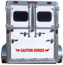 Caution Horse Reflective Decal Sticker Standardbred Sulky Thoroughbred Trailer R - £22.18 GBP