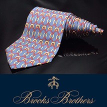 Brooks Brothers Blue Red Gold Chain Chainlink Luxury Dapper Stripped Tie - £26.16 GBP