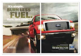 Ford F-150 Pickup Truck Burn Less Cash 2011 2-Page Print Magazine Auto Ad - £9.65 GBP