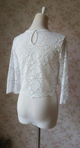 Rustic Bridesmaid Dresses Maxi Chiffon Skirt White Crop Lace Top Navy Custom image 5