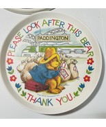 Paddington Bear Vintage Melamine Plate Silite Inc. 1980&#39;s Please Look After - €6,72 EUR