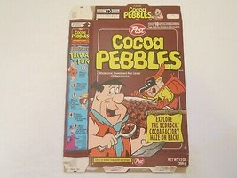 Empty Cereal Box 1997 COCOA PEBBLES Bedrock Cocoa Factory 13 oz [A6d1] - £9.94 GBP
