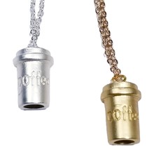 Coffee Cup Pendant, Coffee Charm Necklace, Coffee Lover Jewelry - $25.58