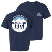 Busch Light Head for the Mountains Hikers T-Shirt Blue - £16.43 GBP
