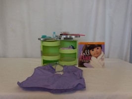 American Girl 2013 Salon center green doll beauty + Purple Cape + access... - $17.83