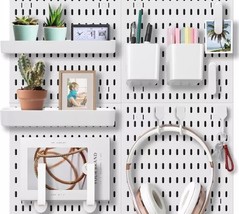 Pegboard Combination Wall Organizer Kit, 15Pieces Pegboards and Accessor... - $29.58