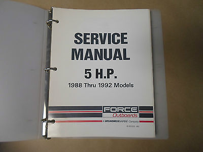 1988 1989 1990 91 1992 Force Outboards 5 HP Service Shop Manual 90-823263 - $9.83
