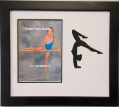 Gymnast 9x11 Photo Picture Frame for 5x7 Photo (Wall Hanging) Black wood frame - £30.20 GBP