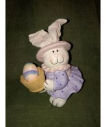 Easter Bunny with Blue Skirt &amp; Eggs in basket - £7.62 GBP