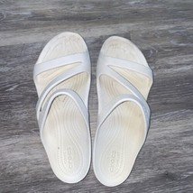 CROCS Kadee II White Women&#39;s Size 11 White Slip On Iconic Comfort Sandals - $14.80