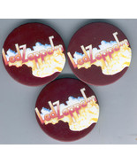 Led Zeppelin 2 Collection Of Three Buttons Pins 5 cm 1980&#39;S Jimmy Page R... - $9.75